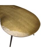 Set de 2 tables basses ovoïdes en aluminium noir mat et doré