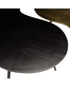 Set de 2 tables basses ovoïdes en aluminium noir mat et doré