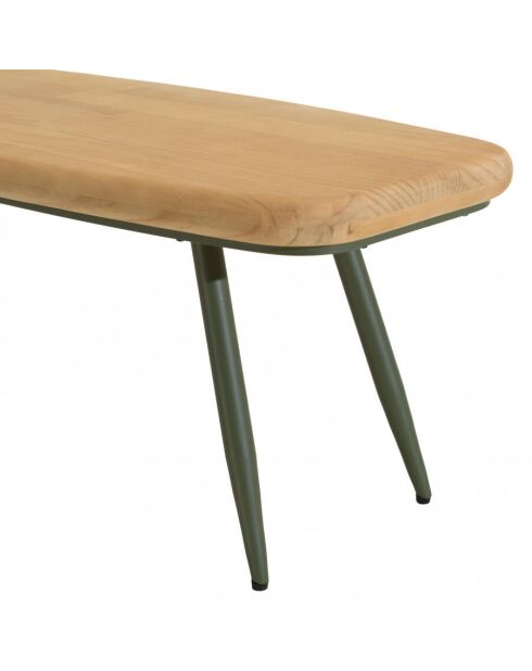 Table basse PM plateau en pin pieds scandinaves métal vert