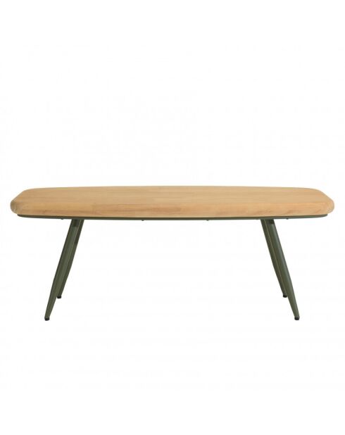 Table basse PM plateau en pin pieds scandinaves métal vert