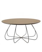 Table basse biseautée 80x80cm mocha pieds forme panier en métal