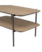 Table basse rect. double plateau couleur mocha pieds métal noir