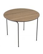 Table basse ronde 60x60cm/ couleur mocha/ pieds métal noir