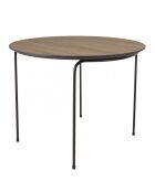 Table basse ronde 60x60cm/ couleur mocha/ pieds métal noir