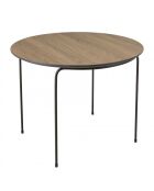 Table basse ronde 60x60cm/ couleur mocha/ pieds métal noir