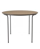 Table basse ronde 60x60cm/ couleur mocha/ pieds métal noir