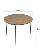 Table basse ronde 60x60cm/ couleur mocha/ pieds métal noir