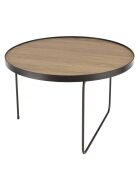 Table basse ronde 60x60cm mocha pieds asymétriques métal noir