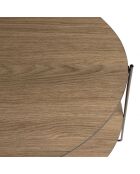 Table d'appoint 2 plateaux ovoïdes couleur mocha pieds métal