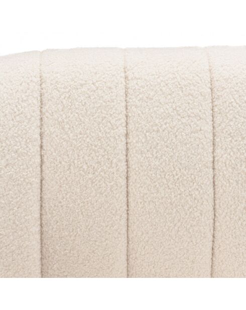 Canapé coquillage 2 places en tissu bouclette écru