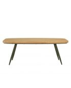 Table basse GM plateau en pin pieds scandinaves métal vert
