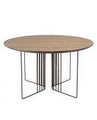 Table basse biseautée 70x70cm mocha pieds graphiques métal noir