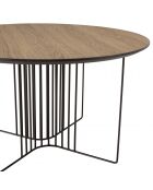 Table basse biseautée 70x70cm mocha pieds graphiques métal noir
