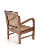 Fauteuil mindi et cannage bois foncé