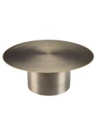 Table basse ronde 80x80cm en fer noir et bordure dorée