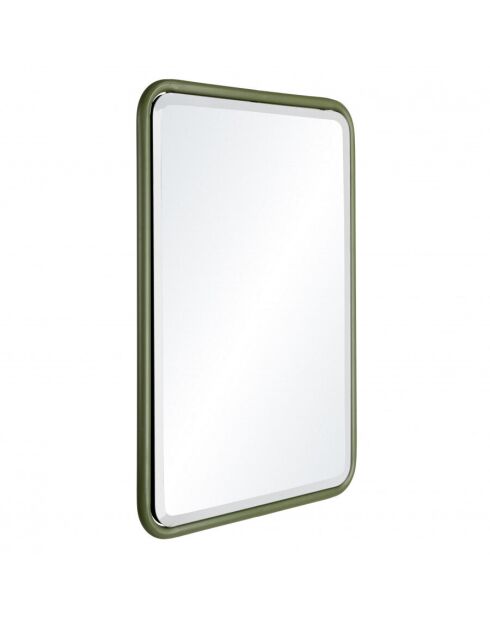 Miroir rectangulaire angles arrondis en métal vert