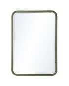 Miroir rectangulaire angles arrondis en métal vert