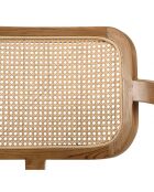 Fauteuil FLORES en teck dossier en cannage naturel coussin gris