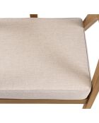 Fauteuil FLORES en teck dossier en cannage naturel coussin gris