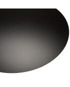 Table basse ronde 110x110cm plateau en fer noir pied strié doré