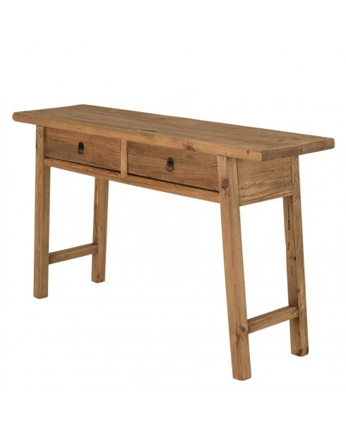 Console 2 tiroirs bois pin recyclé SANDY