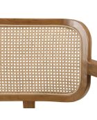 Canapé FLORES 2 p. en teck dossier cannage naturel coussin gris