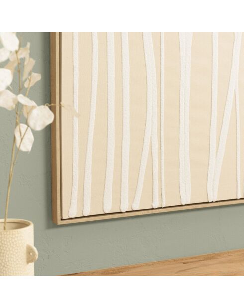Décoration murale B - 83x123cm lignes abstraites/ cadre naturel