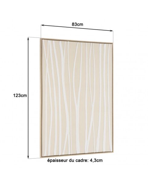 Décoration murale B - 83x123cm lignes abstraites/ cadre naturel