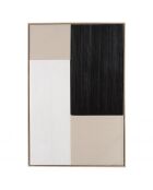 Décoration murale 83x123cm mix matières/ cadre bicolore
