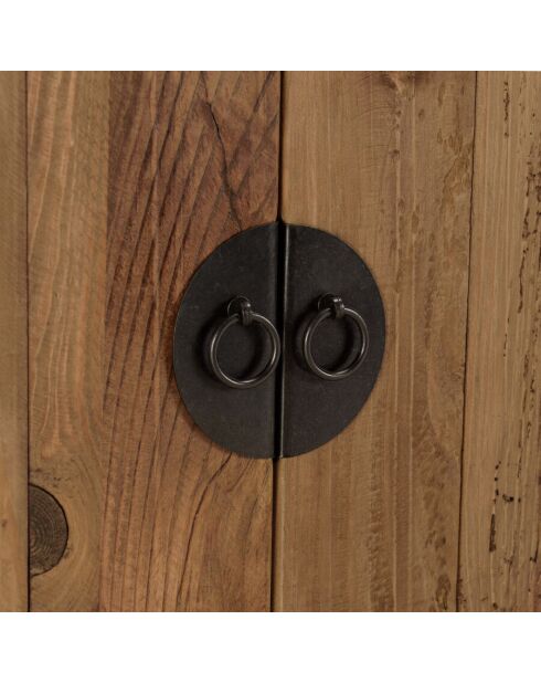 Meuble TV 2 tiroirs 2 portes/ longueur 155cm bois pin recyclé SANDY