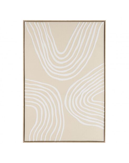 Décoration murale A - 83x123cm lignes abstraites/ cadre naturel