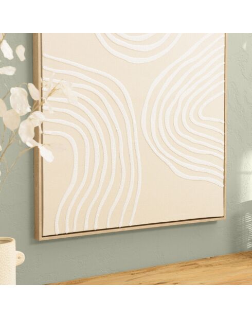 Décoration murale A - 83x123cm lignes abstraites/ cadre naturel