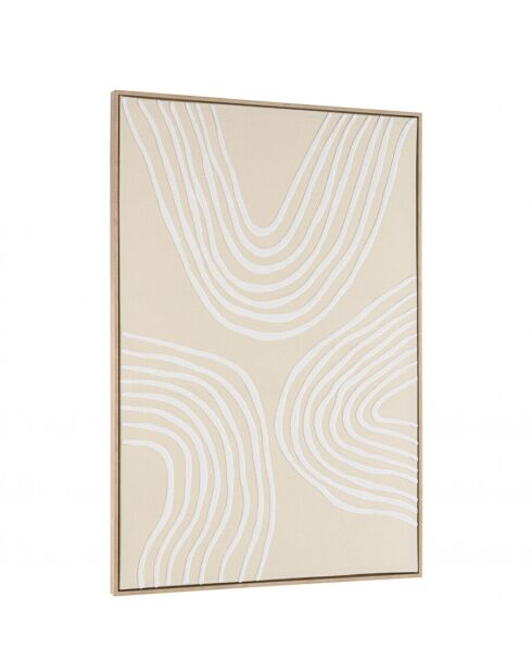 Décoration murale A - 83x123cm lignes abstraites/ cadre naturel