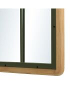 Miroir rectangulaire esprit verrière pin et métal vert