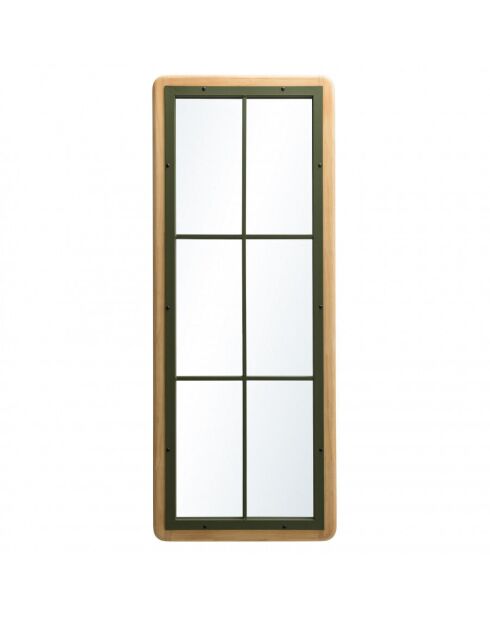 Miroir rectangulaire esprit verrière pin et métal vert