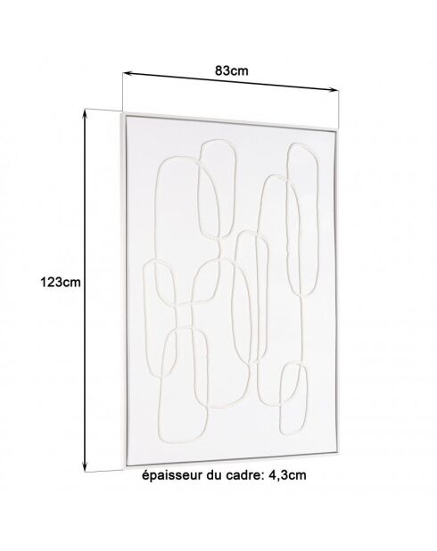 Décoration murale 83x123cm lignes abstraites n°2/ cadre blanc