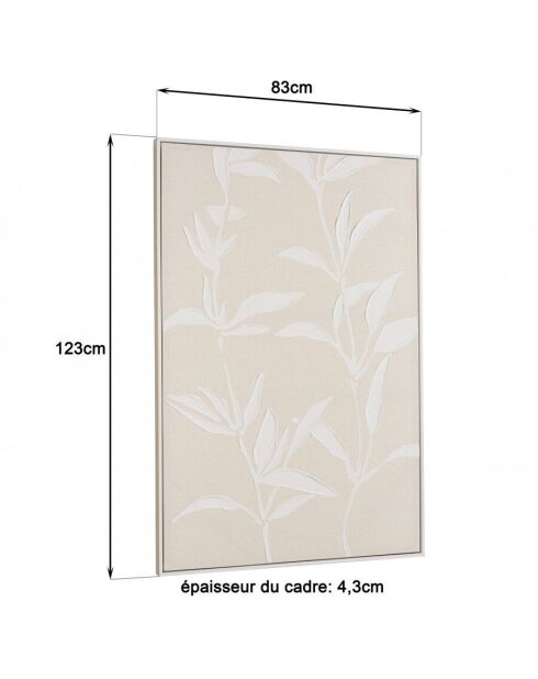 Décoration murale 83x123cm motifs fleurs n°2/ cadre naturel