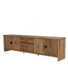 Meuble TV 2 tiroirs 4 portes/ longueur 240cm bois pin recyclé SANDY