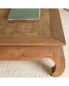 Table opium 120x120cm en teck recyclé plateau mosaïque SIXTINE