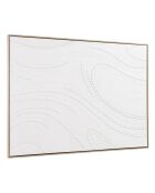 Décoration murale 103x143cm blanche à points/ cadre naturel