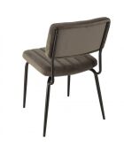 Lot de 2 chaises velours gris foncé pieds en métal noir