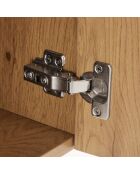 Buffet 4 p. décor effet bois rainuré noir et naturel SCOTT