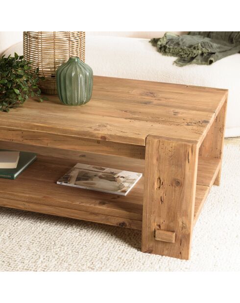 Table basse rectangulaire 132x71cm bois