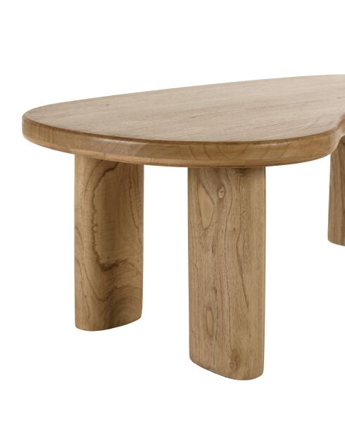Table basse 120cm forme vague en bois de mindi