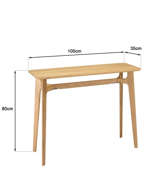 Console 100x35cm en chêne massif