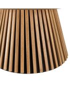 Table basse ronde D80 décor et chêne naturel pied à motif strié