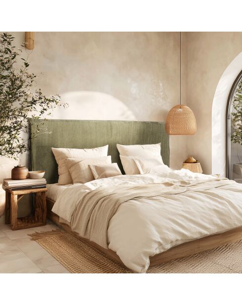 Cabecero acolchado para camas de pana 160/180 cm verde