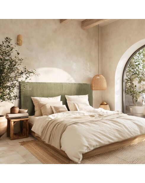 Cabecero acolchado para camas de pana 160/180 cm verde