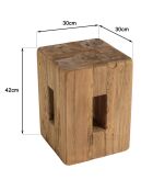 Tabouret carré 30x30cm bois
