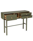 Console verte 3 tiroirs et 1 niche en bois naturel